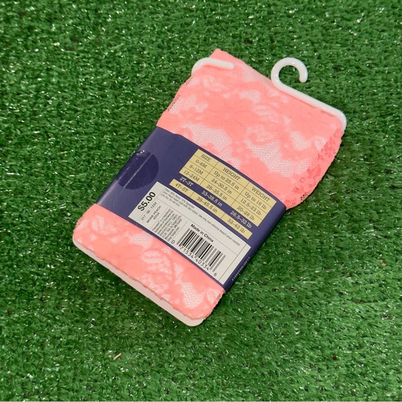 Cherokee Bright Pink Lace Footless Tights 2T/3T - Picture 2 of 2